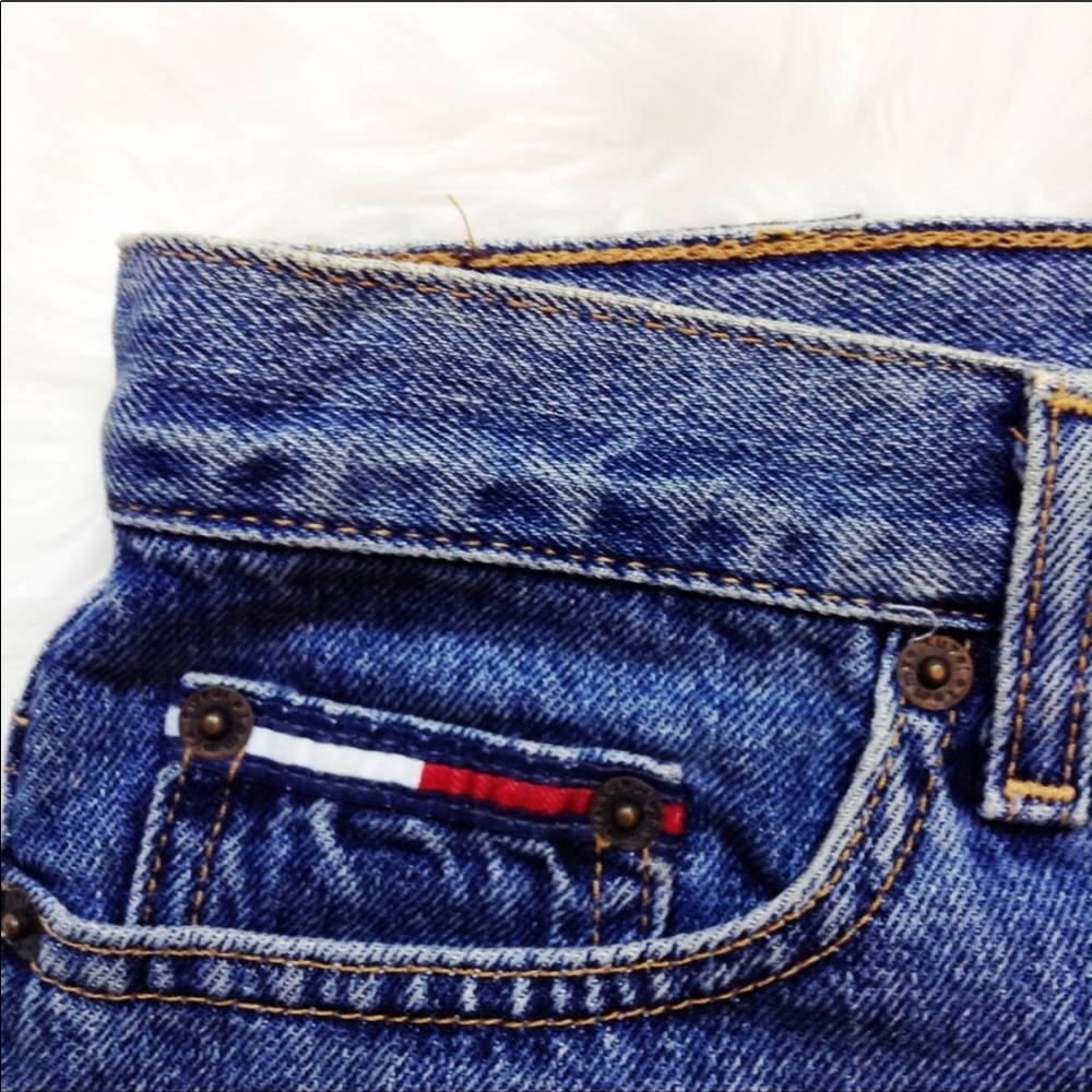 Tommy Hilfiger Embroidered Patchwork Jean Shorts 5 - image 5